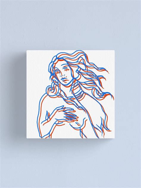 ""The Birth Of Venus" 3d effect line art sketch | Sandro Botticelli" Canvas Print by awhalesong ...