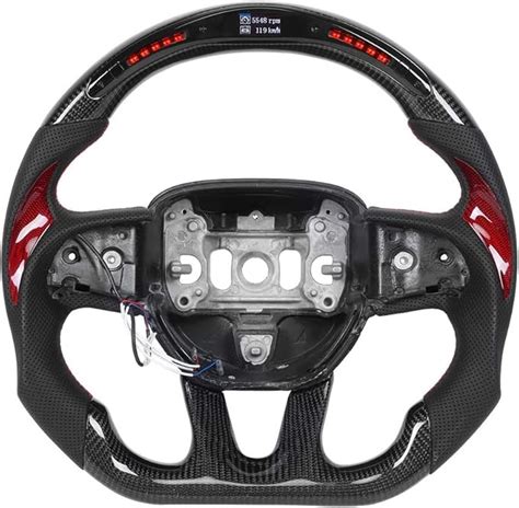 Amazon.com: Hlyjoon Steering Wheel,Carbon Fiber Steering Wheel LED Race ...