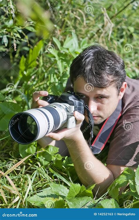 Young Bird Watcher with Photo Camera Stock Image - Image of exploration ...