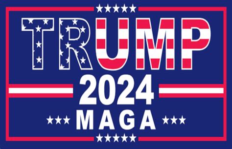 Trump 2024 MAGA DBL Sided Flag With Grommets 12'X18'' Rough Tex® 68D