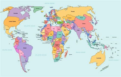 vistoso mundo mapa con país nombres | Mapa mundo dibujo, Imagenes del ...