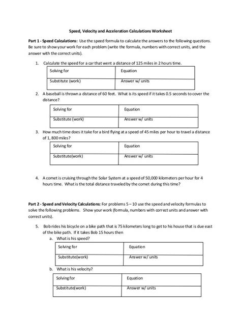 35 Speed Velocity Acceleration Worksheet - support worksheet