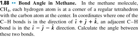 Solved Bond Angle in Methane. In the methane molecule, CH_4 | Chegg.com