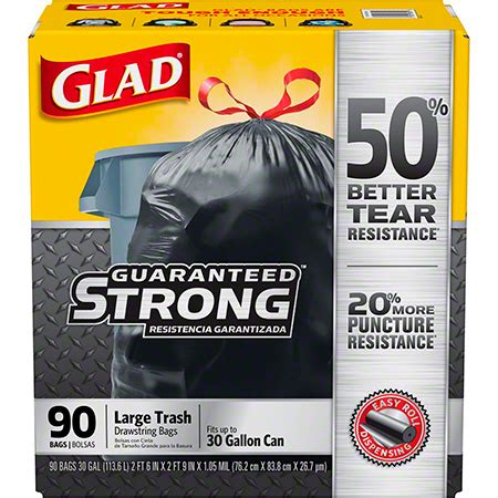 Glad® Large Extra Strong Drawstring 30 Gal. Trash Bags - 90 ct. Box ...