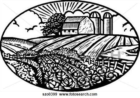 farm fields clipart black and white - Google Search | Farm art, Woodcut ...