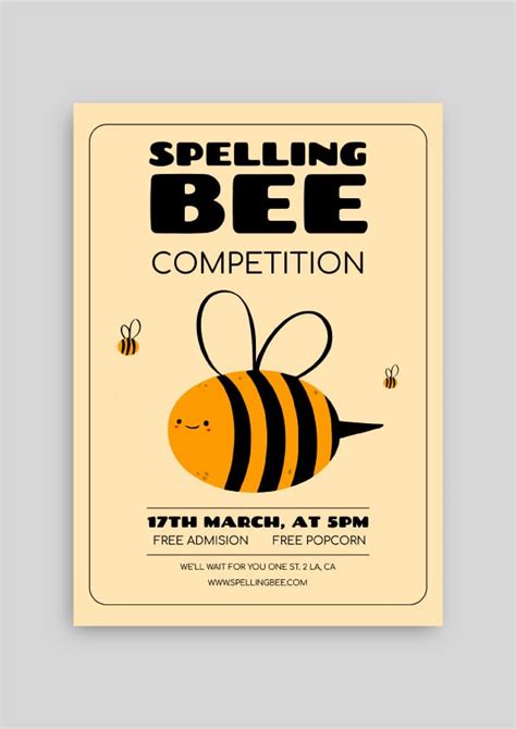 Customize this Hand-drawn Creative Spelling Bee Competition Flyer template for free