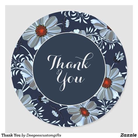 Thank You Classic Round Sticker | Zazzle | Round stickers, Thank you stickers, Stickers