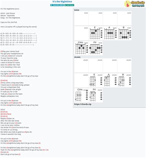 Chord: It's the Nighttime - tab, song lyric, sheet, guitar, ukulele ...