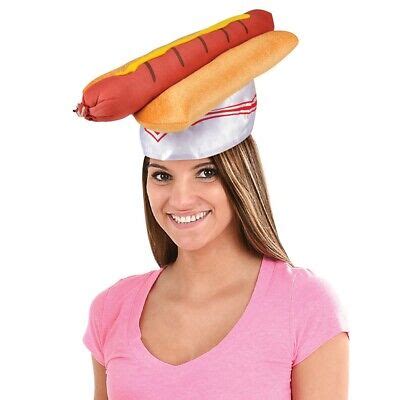 HOT DOG HAT - The Hotdog Weiner Cap Food-Prop-Halloween Funny Party ...