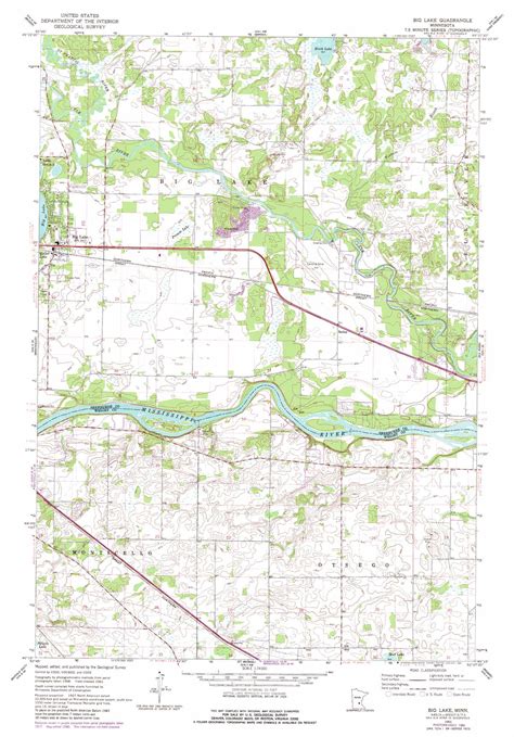 Big Lake topographic map, MN - USGS Topo Quad 45093c6