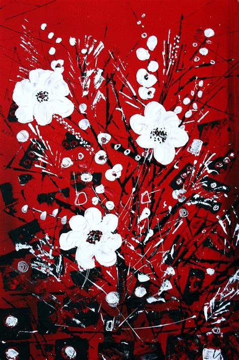 White Red And Black Painting by Luiza Vizoli