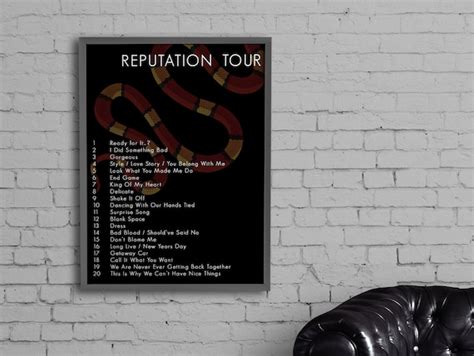 Reputation Tour Setlist / Instant Download / Digital Poster / - Etsy