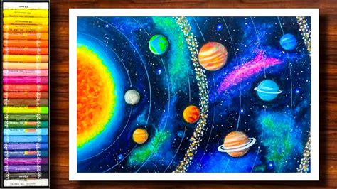 Solar System Drawing | Space Drawing With Planets | Galaxy Drawing ...