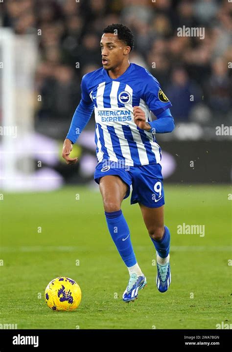 Brighton and Hove Albion's Joao Pedro in action during the Premier ...