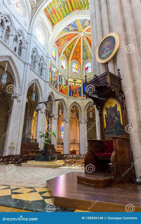 Interior View of Almudena Cathedral - Madrid Editorial Stock Photo - Image of interior, hallway ...