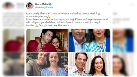 Hema Malini Shares Adorable Pictures With Dharmendra On 43rd Wedding Anniversary, Calls It 'A ...