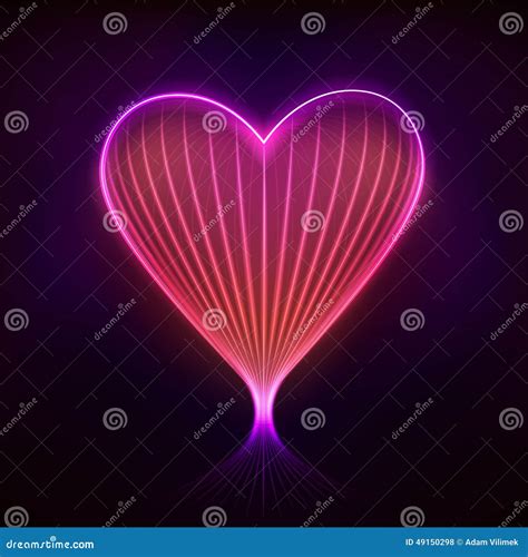 Neon Pink Red Heart Love Symbol Graphic Design Stock Vector - Image ...