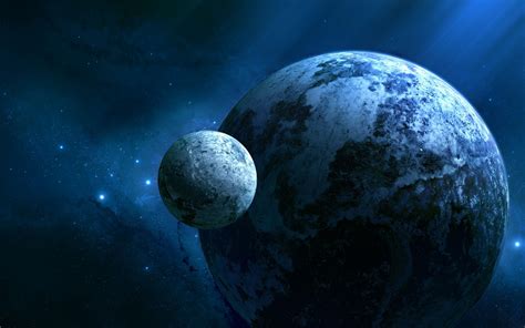 Planet and its satellite wallpapers and images - wallpapers, pictures ...