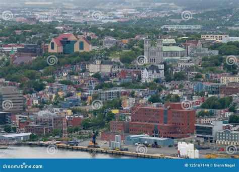 Downtown St. John`s Newfoundland Editorial Stock Image - Image of trees ...