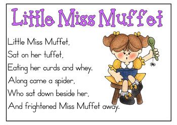 Little Miss Muffet Nursery Rhyme packet by For the love of it | TpT