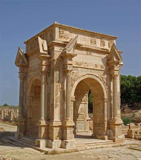 Arch of Septimius Severus in Leptis Magna, modern day Libya. Ancient ...