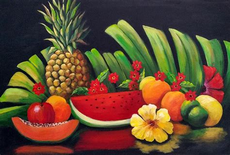 Tropical Fruit Painting by Rosie Sherman