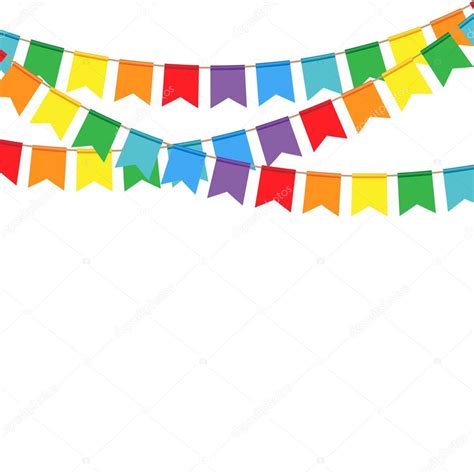 Party flags on a white background. Celebrate banner. Stock Vector by ...