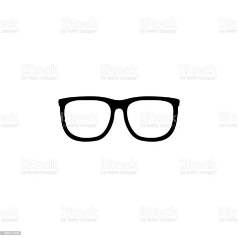 Black Glasses Silhouette Isolated On White Background Stock Illustration - Download Image Now ...