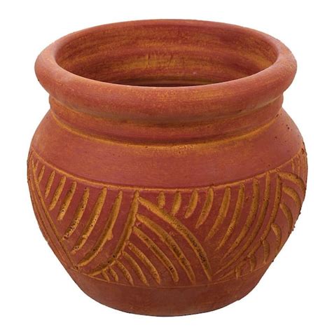 Margo Garden Products 12-1/2 in. Round Terra Cotta Cabral Clay Pot LE 2113-02 - The Home Depot