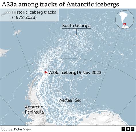 A23a: World's biggest iceberg on the move after 30 years - BBC News