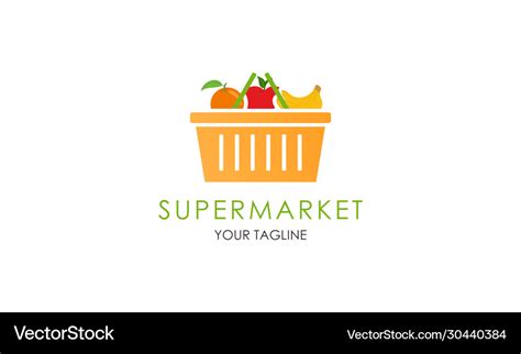 Supermarket logo template design Royalty Free Vector Image