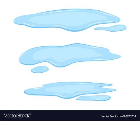 Water puddle isolated on white background Vector Image