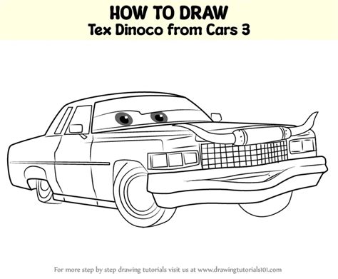 How to Draw Tex Dinoco from Cars 3 (Cars 3) Step by Step | DrawingTutorials101.com