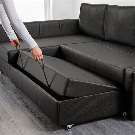 FRIHETEN corner sofa-bed with storage, Bomstad black - IKEA