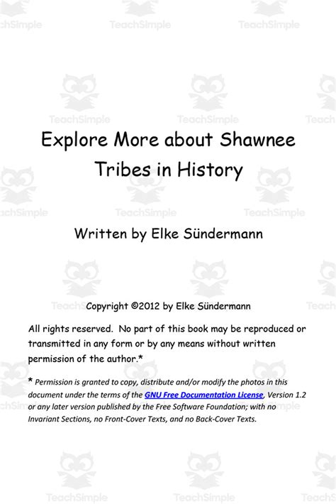 Explore More About Shawnee Tribes | History eBook by Teach Simple