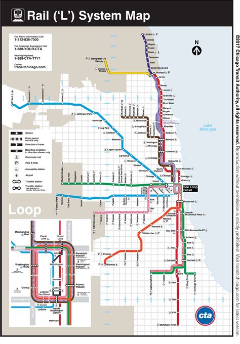 Chicago L Train Route Map