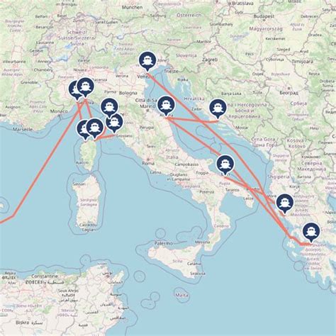 Ferry routes to, from and within Italy