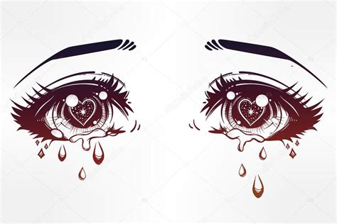 Ojos llorando estilo anime o manga — Vector de stock #125401094 ...