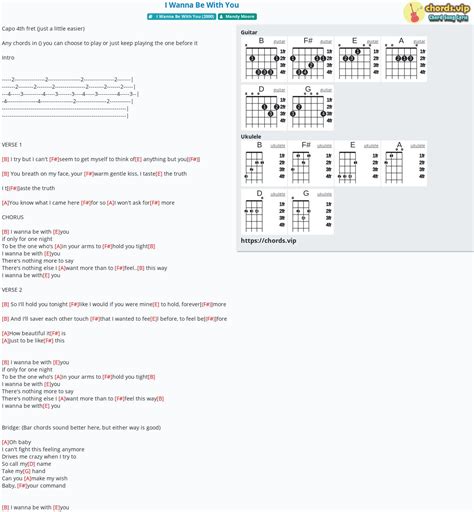 Chord: I Wanna Be With You - Mandy Moore - tab, song lyric, sheet ...