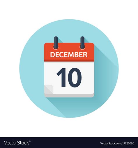 December 10 flat daily calendar icon date Vector Image