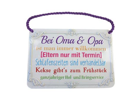 Kulthänger - Blechschild mit Spruch "Oma & Opa" - Unikum Geschenke