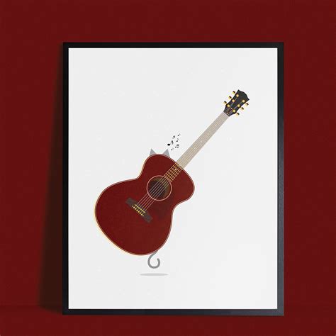 Smelly Cat Guitar Print Friends TV Show Phoebe Illustration | Etsy