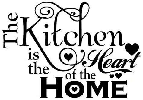 Kitchen Is The Heart Of The Home Sticker Black Vinyl Home Decor Wall ...