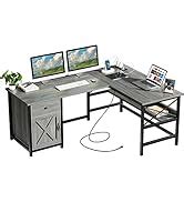 Amazon.com: 4 EVER WINNER White Desk with Drawers and Shelves, Long Desk with Storage and ...
