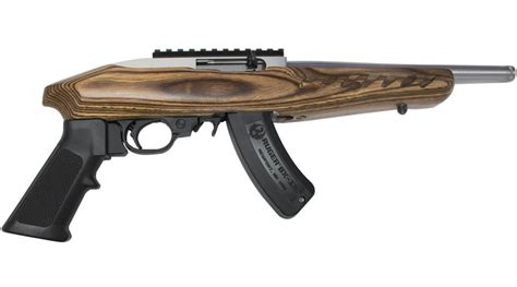 Ruger Stainless 22 Charger 22 LR Rimfire Pistol with Brown Laminate ...