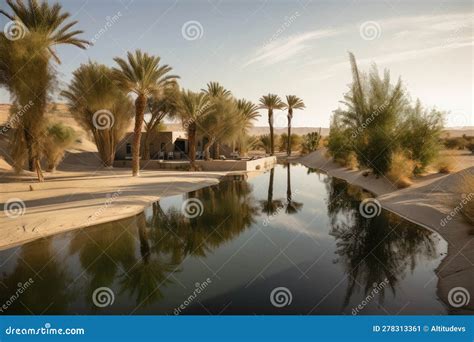 Desert Mirage of a Sparkling Oasis in the Middle of Nowhere Stock ...