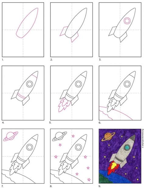 How to Draw a Rocket · Art Projects for Kids