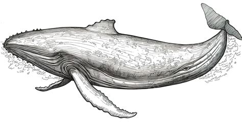 Humpback Whale Breaching Drawing