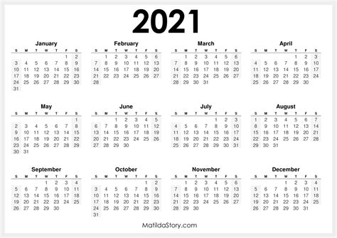 Printable Calendars Small Blamk 2021 - Cute 2021 Printable Calendar (12 ...