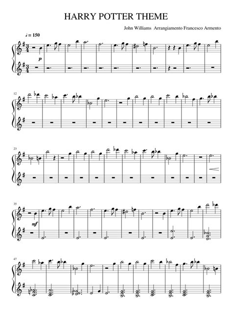 Free Piano Sheet Music For Harry Potter Theme Song - Theme Image